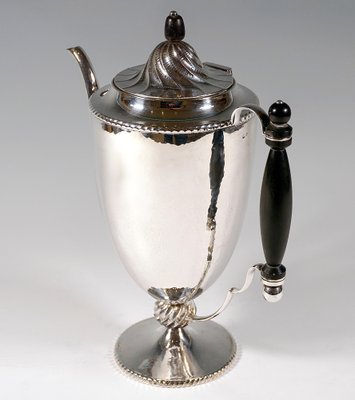 Viennese Art Deco Silver Fishing Coffee Pot attributed to J.C. Klinkosch, 1920s-EMT-1771461