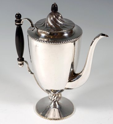 Viennese Art Deco Silver Fishing Coffee Pot attributed to J.C. Klinkosch, 1920s-EMT-1771461