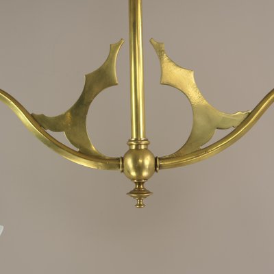 Viennese Art Nouveau Pendant Lamp with Opal Shades, 1920s-KDB-1743126