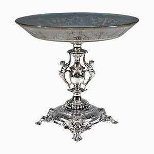 Viennese Art Nouveau Silver Centerpiece with Original Glass Bowl, 1900s-EMT-1819624