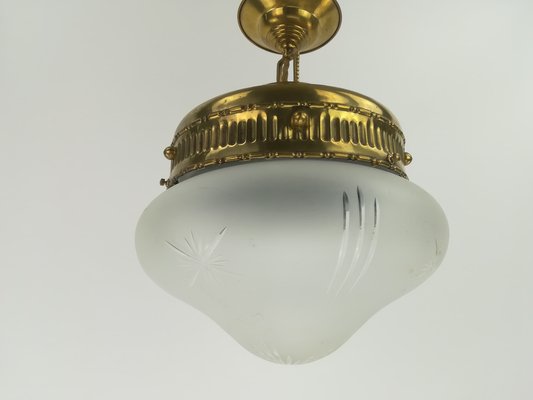 Viennese Ceiling Lamp with Glass Shade, 1910s-KDB-1448959