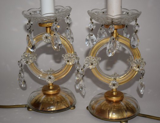 Viennese Crystal Glass Table Lamps from Lobmeyr, 1950s, Set of 2-VA-743510