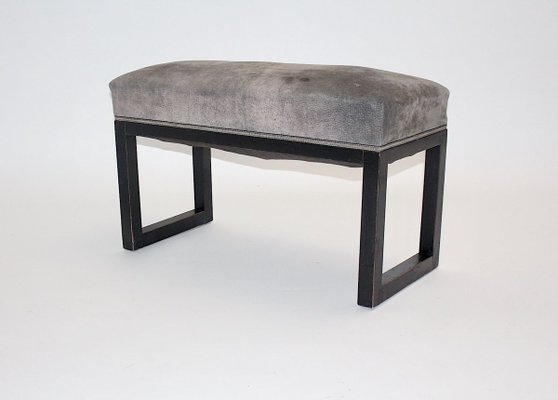 Viennese Jugendstil Beech & Suede Bench, Circa 1903-NB-852963