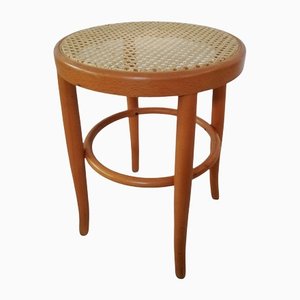 Viennese Wood and Straw Stool-UIW-1154862