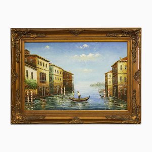 View of Venice, Late 20th Century, Oil on Canvas, Framed-BEW-2042207