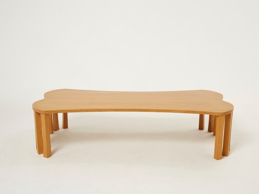 Vincent Free Form Oak Wood Coffee Table from Poujardieu, 1992-YJA-1398429