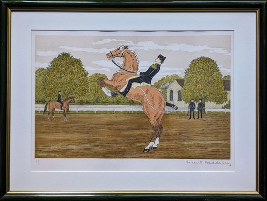 Vincent Haddelsey, Equestrian Scene, Original Hand-Signed Lithograph, Framed-NRC-1768459