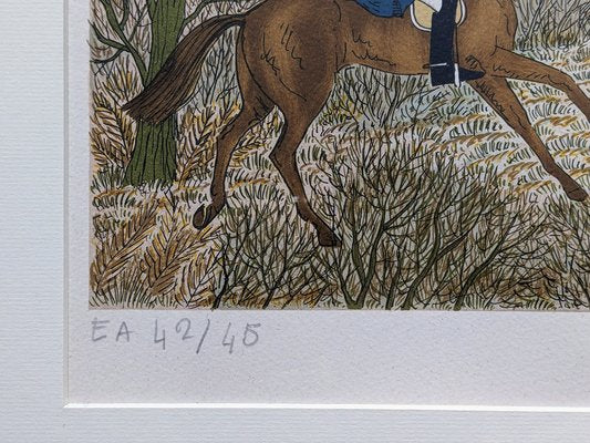 Vincent Haddelsey, The Hunting, Original Hand-Signed Lithograph, Framed-NRC-1768468