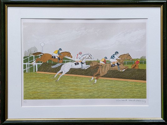 Vincent Haddelsey, The Long Jumps, Original Hand-Signed Lithograph, Framed-NRC-1768469