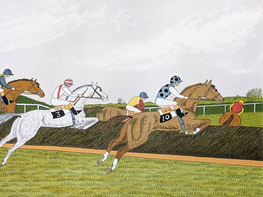 Vincent Haddelsey, The Long Jumps, Original Hand-Signed Lithograph, Framed-NRC-1768469