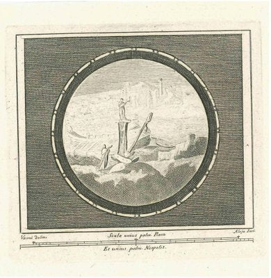 Vincenzo Aloja, Landscape from Herculaneum, Etching, 18th Century-ZCI-1759316