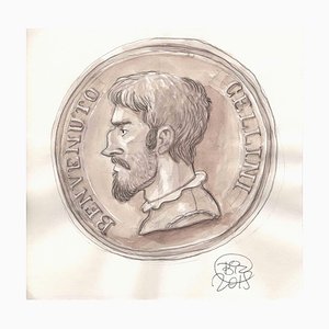 Vincenzo Bizzarri, Benvenuto Cellini on Coin, Illustration, 2015-ZCI-1775668