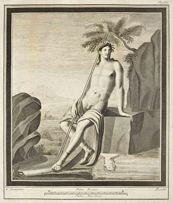 Vincenzo Campana, Ancient Roman Fresco Herculaneum, Etching, 18th Century-ZCI-1423518