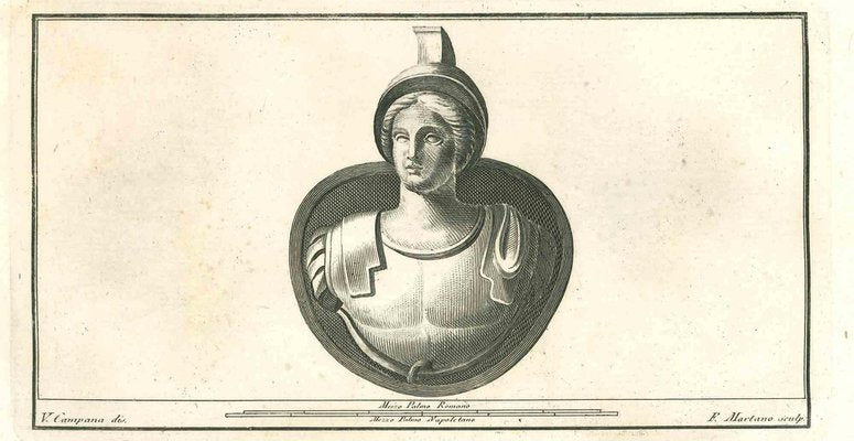 Vincenzo Campana, Athena Goddess Armed, Etching, 18th-Century-ZCI-1164006