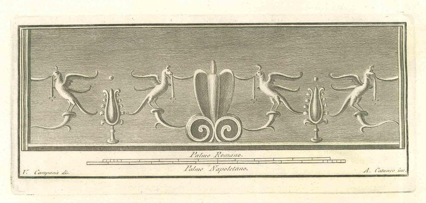 Vincenzo Campana, Birds Pompeian Fresco, Etching, 18th Century-ZCI-1775551