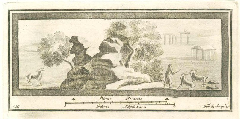 Vincenzo Campana, Fresco from Antiquities of Herculaneum, 18th Century, Etching-ZCI-1788680