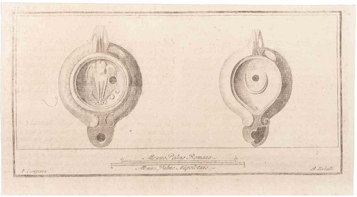 Vincenzo Campana, Oil Lamp, Etching, 18th Century-ZCI-1760605