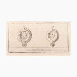 Vincenzo Campana, Oil Lamp, Etching, 18th Century-ZCI-1760605