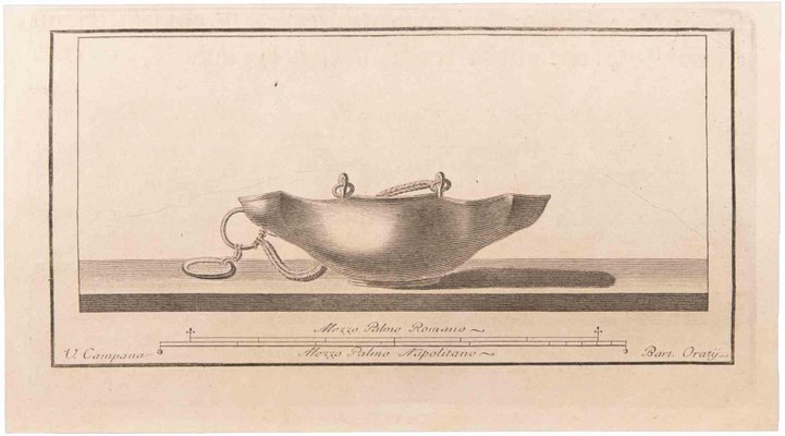 Vincenzo Campana, Oil Lamp to Hang, Etching, 18th Century-ZCI-1760661