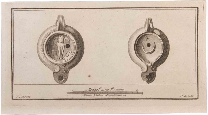 Vincenzo Campana, Oil Lamps, Etching, 18th Century-ZCI-1760609