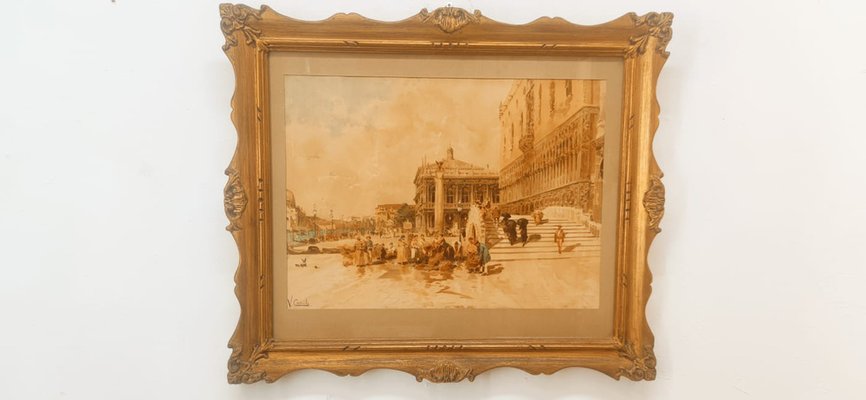 Vincenzo Caprile, Venice, 1800s, Oil on Canvas, Framed-QLH-1742637