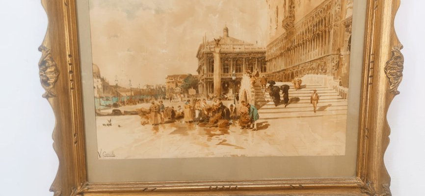 Vincenzo Caprile, Venice, 1800s, Oil on Canvas, Framed-QLH-1742637