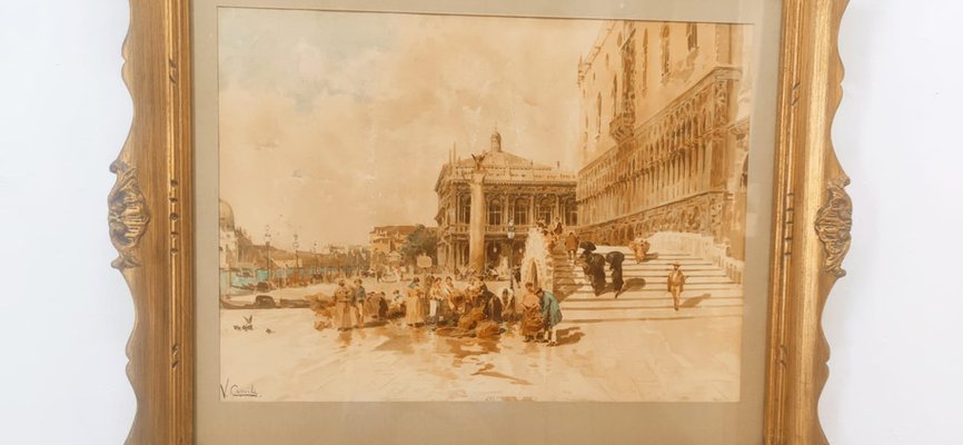 Vincenzo Caprile, Venice, 1800s, Oil on Canvas, Framed-QLH-1742637