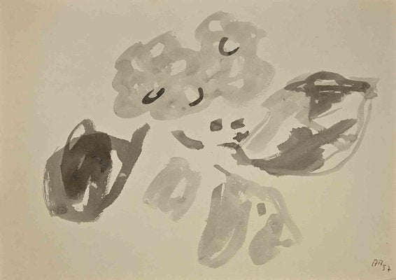 Vincenzo Gatti, Abstract Composition, Watercolor on Paper, 1957-ZCI-1342860