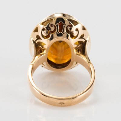 Vintage 11.50 Carat Citrine 18 Karat Yellow Gold Ring, 1960s-OLU-896303