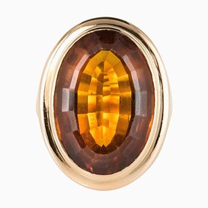 Vintage 11.50 Carat Citrine 18 Karat Yellow Gold Ring, 1960s-OLU-896303