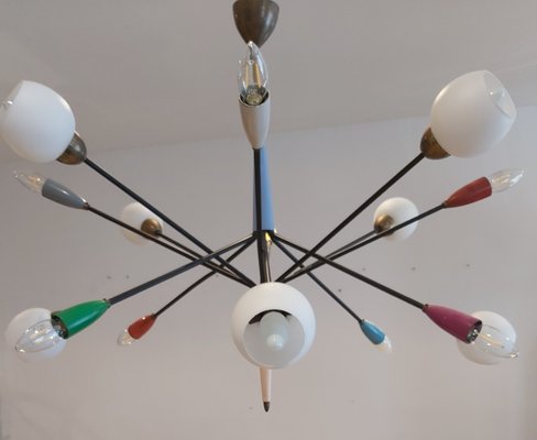 Vintage 16-Light Chandelier in the Style of Stilnovo-WBX-706363