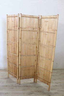 Vintage 3-Panel Bamboo Screen, 1980s-DCO-1334237