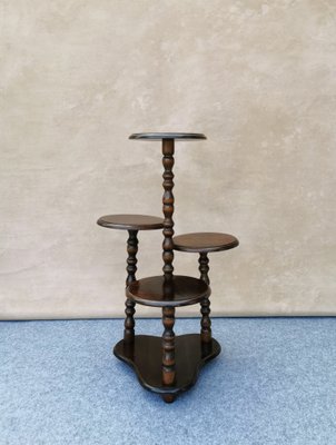 Vintage 4-Arm Plant Stands in Oak, Germany, 1940 / 50s-FW-1294943