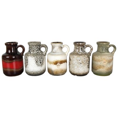 Vintage 414-16 Pottery Fat Lava Vases from Scheurich, Germany, Set of 5-QZ-1052913