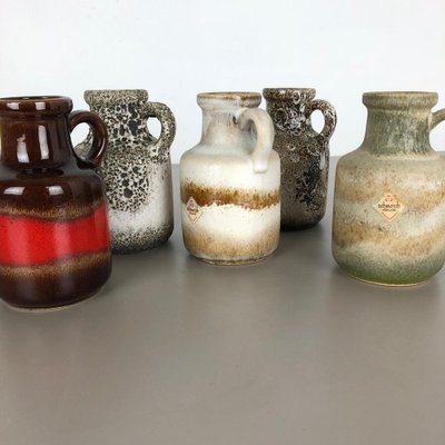 Vintage 414-16 Pottery Fat Lava Vases from Scheurich, Germany, Set of 5-QZ-1052913