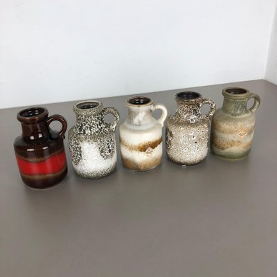 Vintage 414-16 Pottery Fat Lava Vases from Scheurich, Germany, Set of 5-QZ-1052913