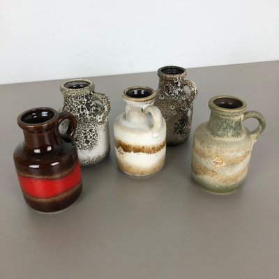 Vintage 414-16 Pottery Fat Lava Vases from Scheurich, Germany, Set of 5-QZ-1052913