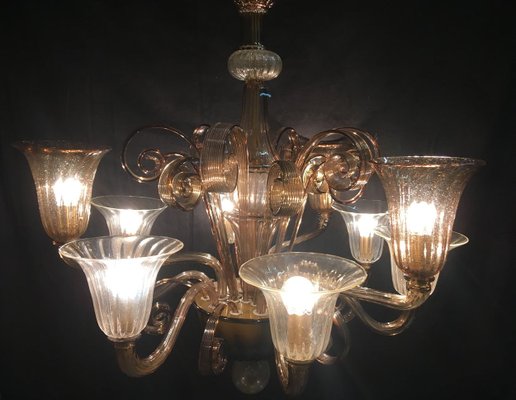 Vintage 9-Light Chandelier from Cesare Toso-XQC-623763