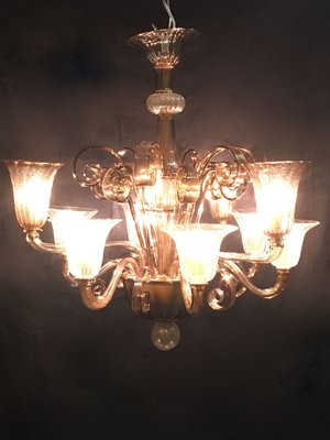 Vintage 9-Light Chandelier from Cesare Toso-XQC-623763