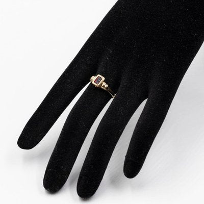 Vintage 9k Yellow Gold Garnet Ring-PPA-2019566