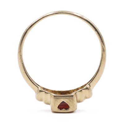 Vintage 9k Yellow Gold Garnet Ring-PPA-2019566