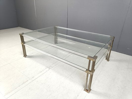 Vintage Acrylic and Brass Coffee Table, 1970s-IRH-2042931