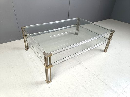 Vintage Acrylic and Brass Coffee Table, 1970s-IRH-2042931