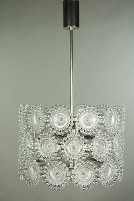 Vintage Acrylic and Chrome Dandelion Pendant Lamp from Sölken Leuchten, 1970s-FUP-639366