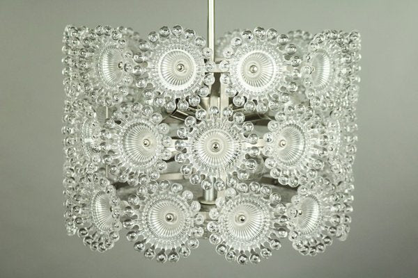 Vintage Acrylic and Chrome Dandelion Pendant Lamp from Sölken Leuchten, 1970s-FUP-639366