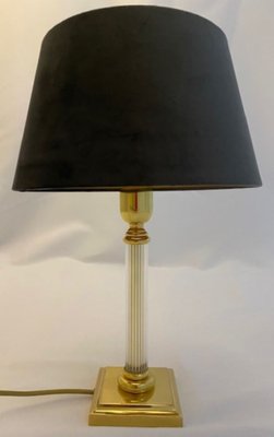 Vintage Acrylic Brass Table Lamp from Le Dauphin, 1970s-TIE-1789824