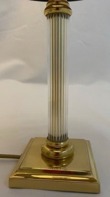 Vintage Acrylic Brass Table Lamp from Le Dauphin, 1970s-TIE-1789824