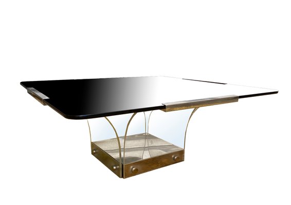 Vintage Acrylic Glass and Glass Square Coffee Table-YUW-668299