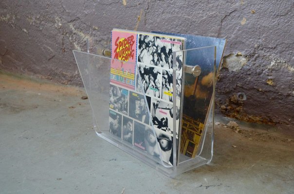 Vintage Acrylic Glass Magazine Rack-AIU-803465