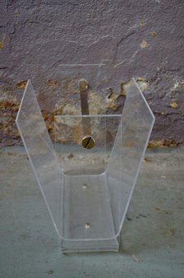 Vintage Acrylic Glass Magazine Rack-AIU-803465